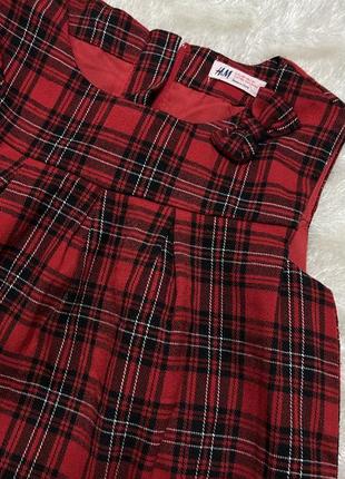 Сарафан теплый клетка р.128