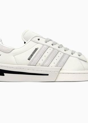 Мужские кроссовки adidas superstar x neighborhood white black v / smb