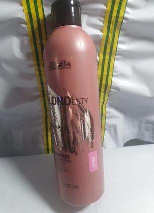 300 мл шампунь для теплых розовых оттенков блонд  mirella pink your blondesty