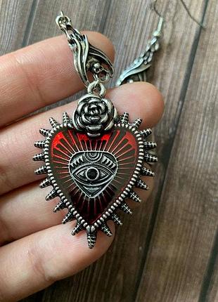 Женские винтажные серьги в форме сердца готический стиль висячие глаз шипы роза летающая мышь панк разбрродаж акция скидка тренд мода для девушек