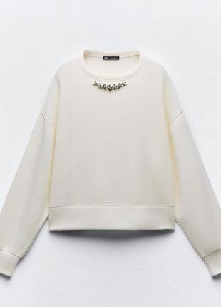 Свитшот в камушками zara3 фото