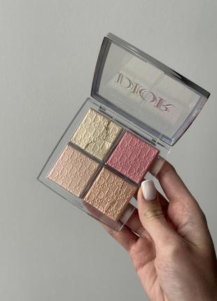 Dior backstage glow face palette highlight blush 004 палетка хайлайтеров диор хайлайтер бронзер румяна