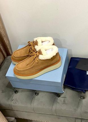 Зимние лоферы прада люкс