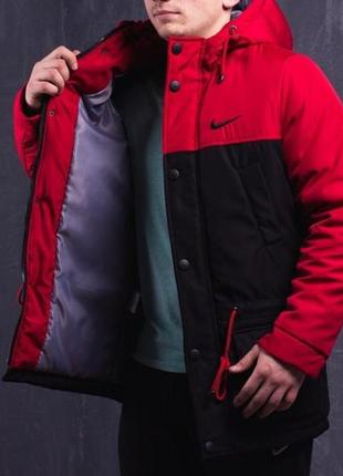 Парка зима order nike мужская красно-черная2 фото