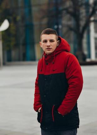 Парка зима order nike мужская красно-черная4 фото