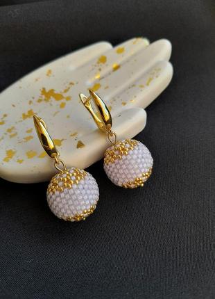 Сережки кульки з японського бісеру