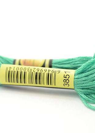 Нитки мулине для вышивки  схс 3851 бирюзовый , 8 м
