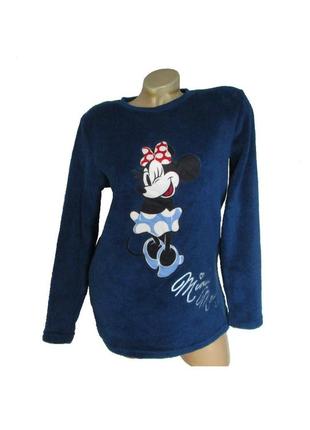 Піжама тепла бренд disney розмір s 10 махра темно-синя мінни маус домашній одяг мульт б/в