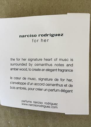 narciso rodriguez for her edt 0,8 ml2 фото