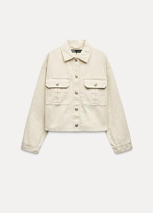Хлопковая рубашка с золотистыми пуговицами zara s