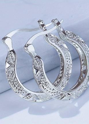 Женские блестящие винтажные ажурные серьги необычные с узорами кольца серебро ювелирные украшения на подарок акция скидка разбрродаж тренд