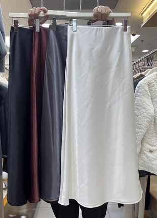 Теплая зимняя юбка макси длинная