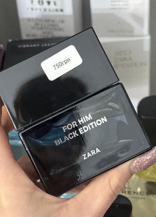 Чоловіча туалетна вода zara for him black edition (edt 50 ml) оригінал