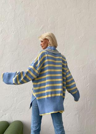 Свитер тельняшка овер хлопок 4