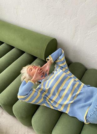 Свитер тельняшка овер хлопок 6