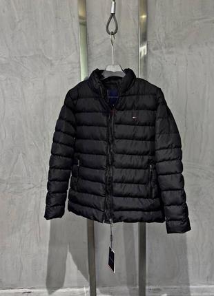 Мужская куртка tommy hilfiger, зимняя, черная, без капюшона