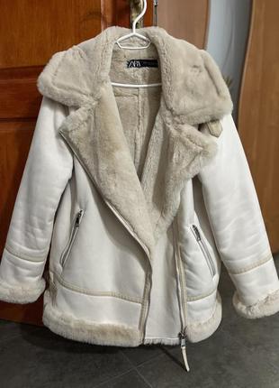 Теплая дубленка от zara