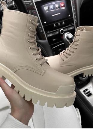 Balenciaga boots beige ботинки демисезонные натуральная кожа