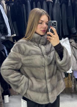 Шуба норкова шуба 65 см шуба жіноча шуба зимова шуба лід