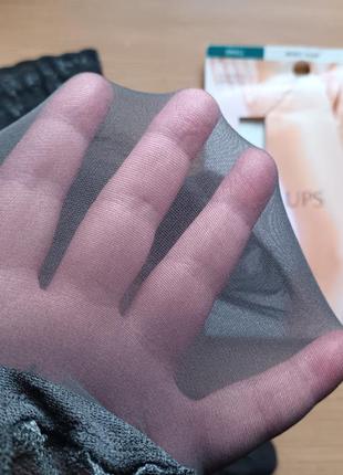 Тонкие чулки р. s 10 den m&s с кружевом на силиконе