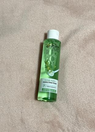 Тонік з екстрактом чебрецю для комбінованої і жирної шкіри garnier bio perfecting tonik purifying thume
