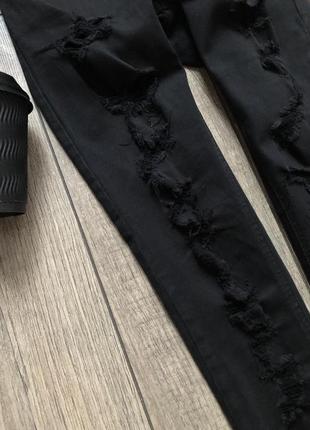 Базовые черные скинни , джинсы с рваностями от tally welly premium denim2 фото