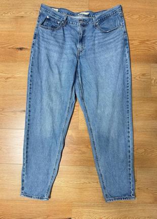 Джинсы женские синие голубые slim mom levis, размер 3xl - 4xl