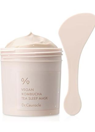 Веганская увлажняющая антиоксидантная маска для лица dr.ceuracle vegan kombucha tea sleep mask, 100 мл