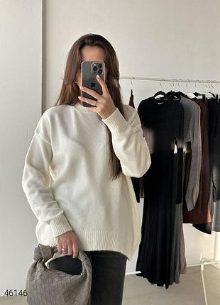Светр жіночій оверсайз, теплий светр з  подовженою спинкою 7