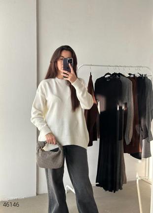 Светр жіночій оверсайз, теплий светр з  подовженою спинкою 8