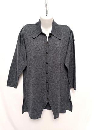 Теплая удлиненная рубашка блуза magna 18/54/46/3xl
