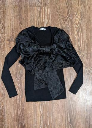 Очень красивый свитерик водолазка с огромным бантом бантиком тренд актуальная трендовая кофточка