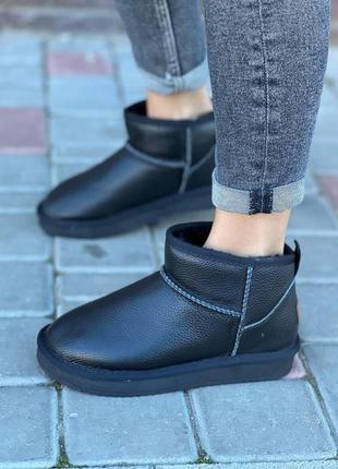 Угги женские из натуральной кожи, ботинки короткие