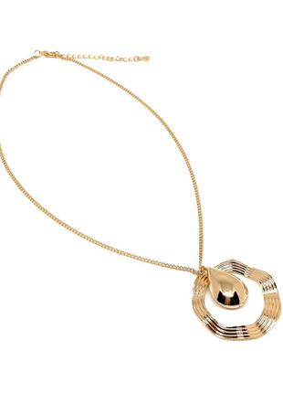 Стильний золотистий жіночий підвіс ланцюжок намисто цепь кольє абстракція