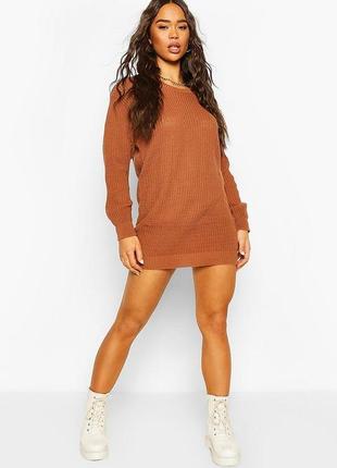 Boohoo. англія. плаття джемпер у відтінку тофі.