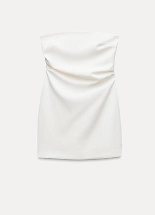 Белое легкое стильное платье мини от бренда zara женское тренд мода