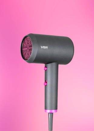 Профессиональный фен vgr для сушки волос, мощный универсальный прибор с насадкой