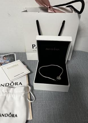 Браслет серебряный pandora цветы