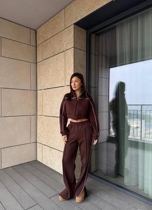 Стильный теплый костюм на флисе