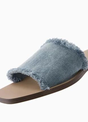 Джинсові шльопанці мюлі сандалі bershka