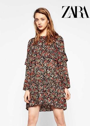 Короткое платье в цветочный принт zara2 фото