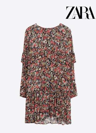 Короткое платье в цветочный принт zara3 фото
