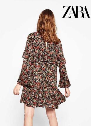 Короткое платье в цветочный принт zara4 фото