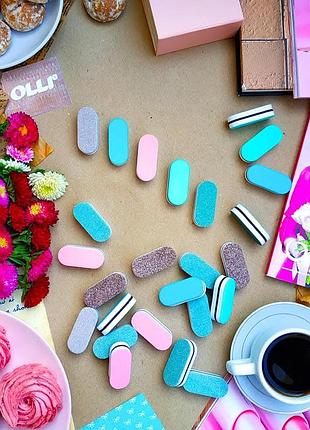 Набір 5 шт міні пилка баф нігті пилрчка для ногтей нові