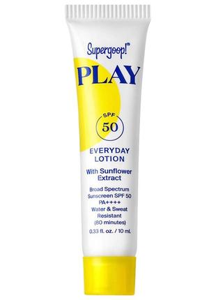Сонцезахисний крем лосьйон supergoop play everyday lotion spf 50, 10 ml