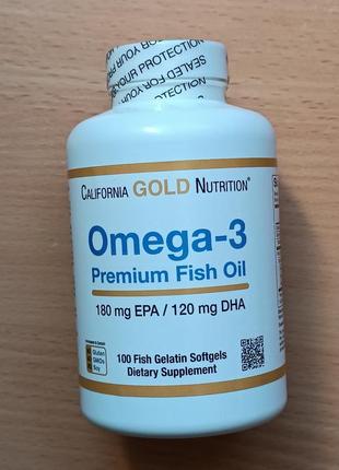 California gold nutrition, омега-3, рыбий жир, 100 капсул