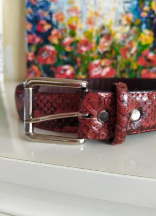 Ремень кожаный змеиная кожа italia