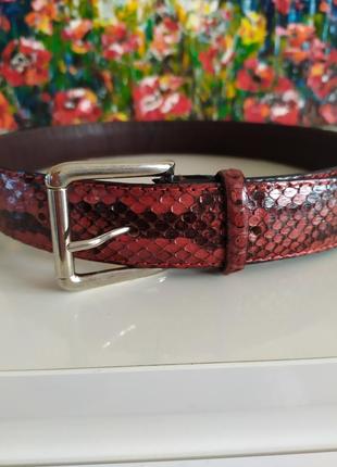 Ремень кожаный змеиная кожа italia