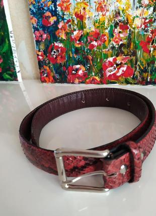 Ремень кожаный змеиная кожа italia