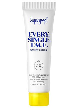 Сонцезахисний крем лосьйон supergoop every. single. face. watery lotion spf 50, 10 ml